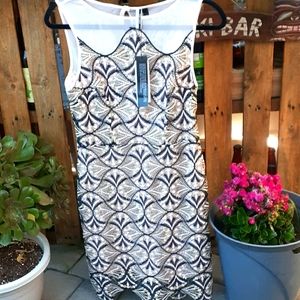 Topshop Sz 6, crochet,  see through mesh dress